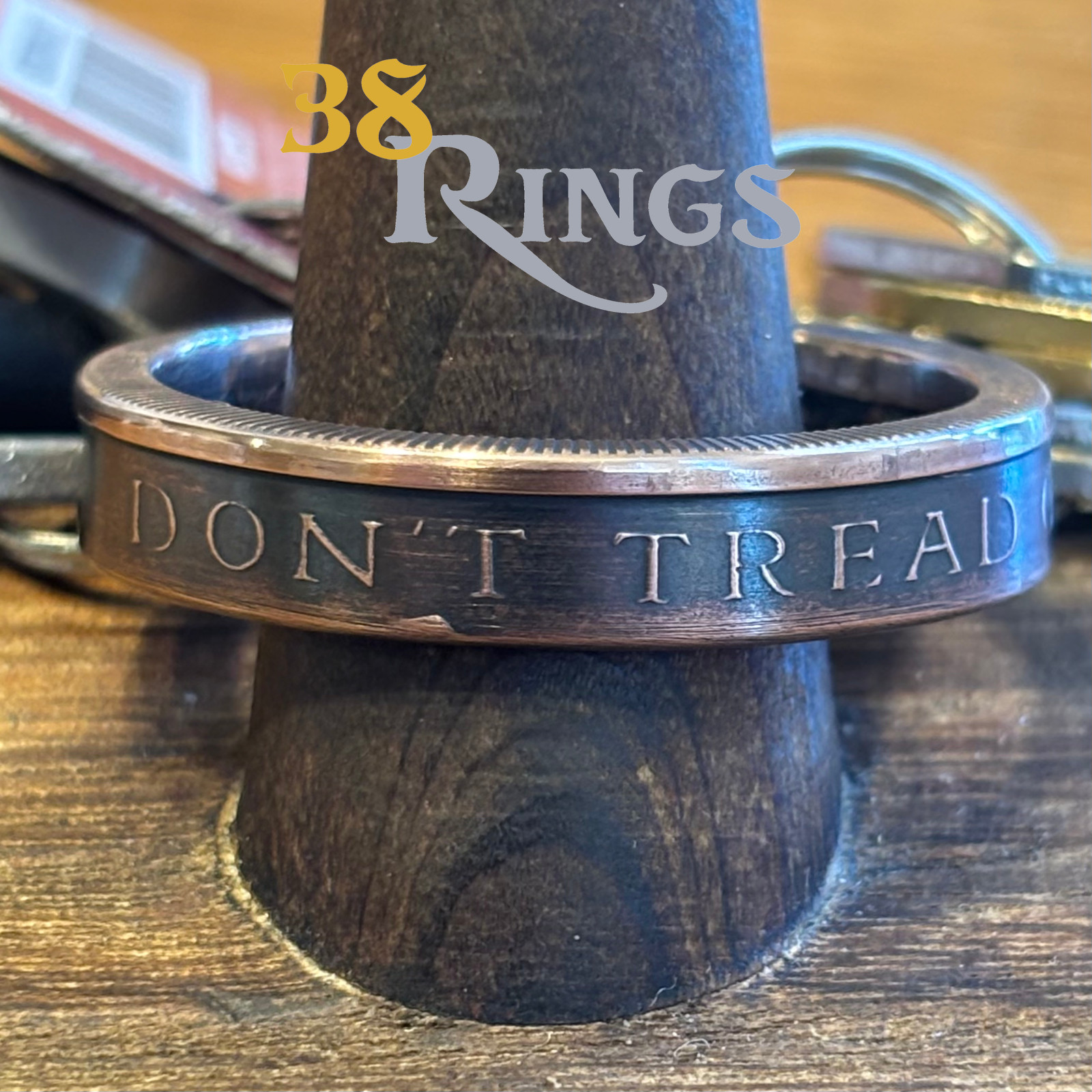 EXCLUSIVE COPPER COIN RING KEYCHAIN made from a Gadsten Flag Round Handmade USA