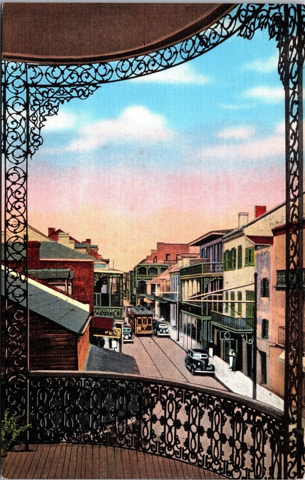 Vintage Linen Postcard Royal Street French Quarter New Orleans LA Vintage Linen Postcard Royal Street French Quarter New Orleans LA