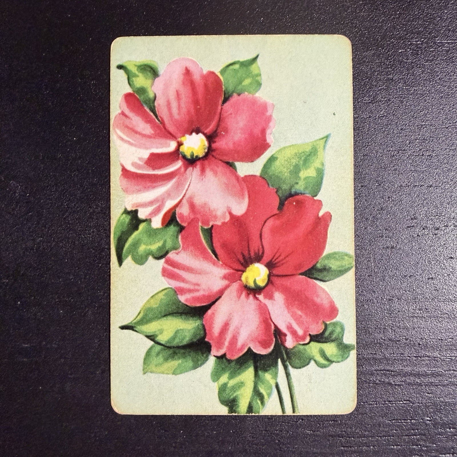 VTG Pink Floral Single Swap Playing Card