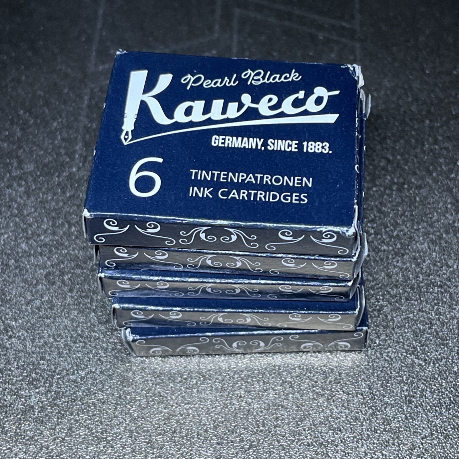 5PK Kaweco INK-BK refills, cartridges and ink extinguisher, black PACK OF 5