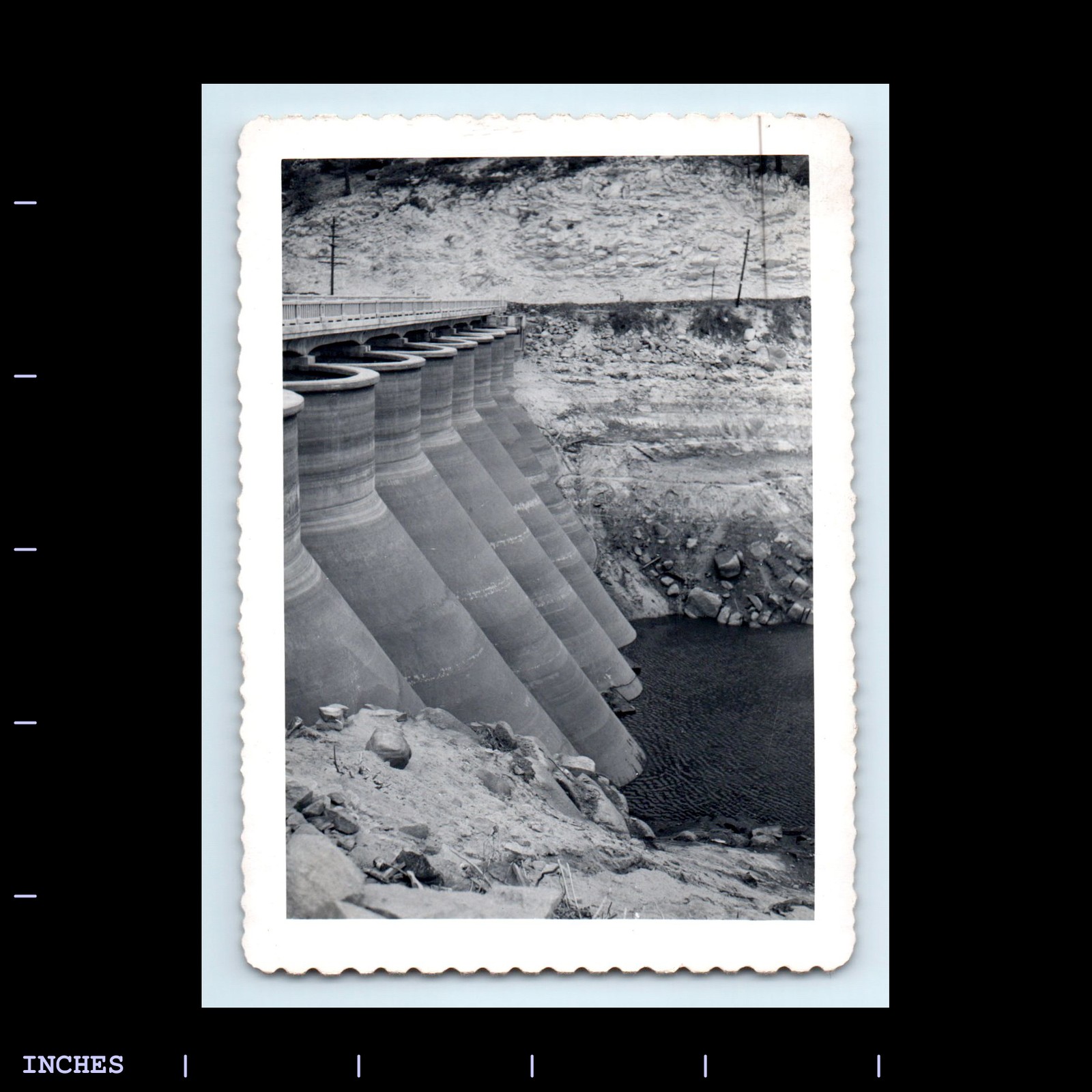 Old Vintage Photo LANDSCAPE DAM RESERVOIR LAKE