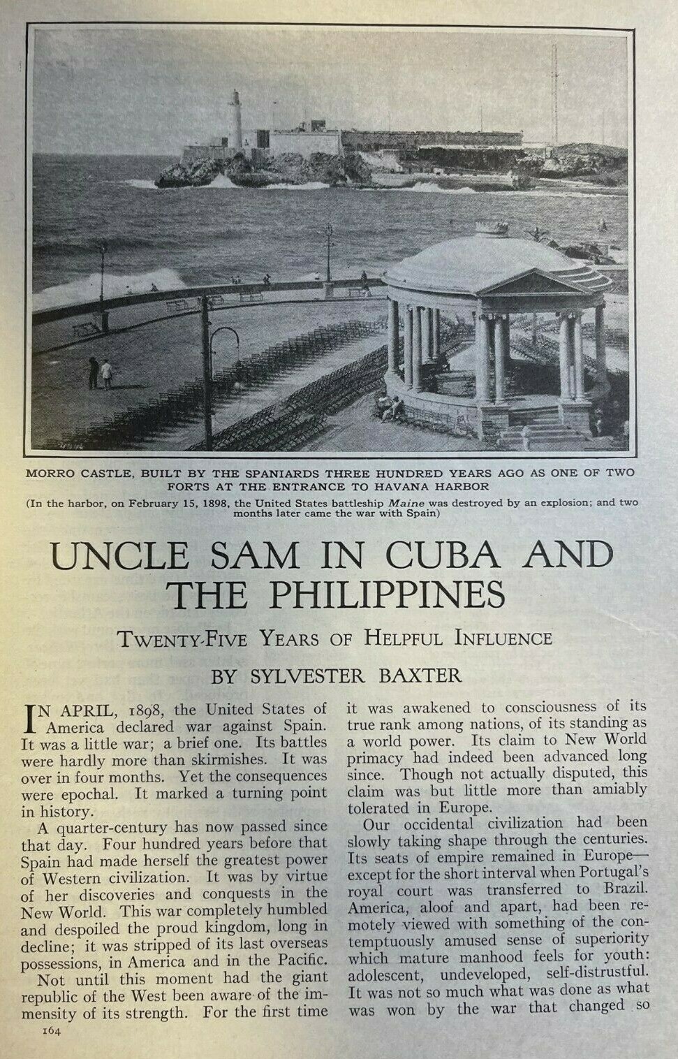 1923 Uncle Sam in Cuba and the Philippines Morro Castle Havana Manila