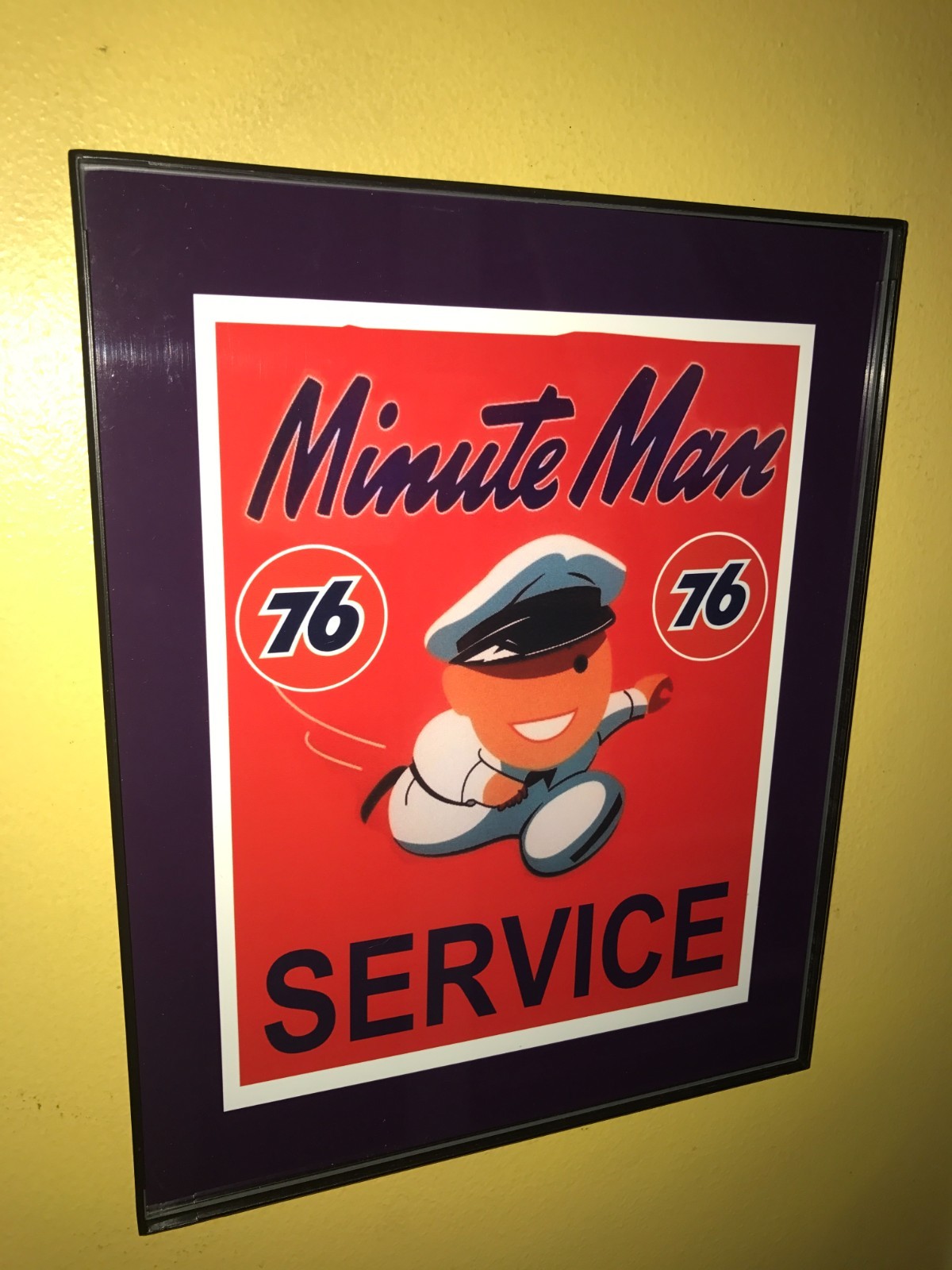 Union 76 Minute Man Oil Gas Service Station Garage Mechanic Advertising Sign Union 76 Minute Man Oil Gas Service Station Garage Mechanic Advertising Sign