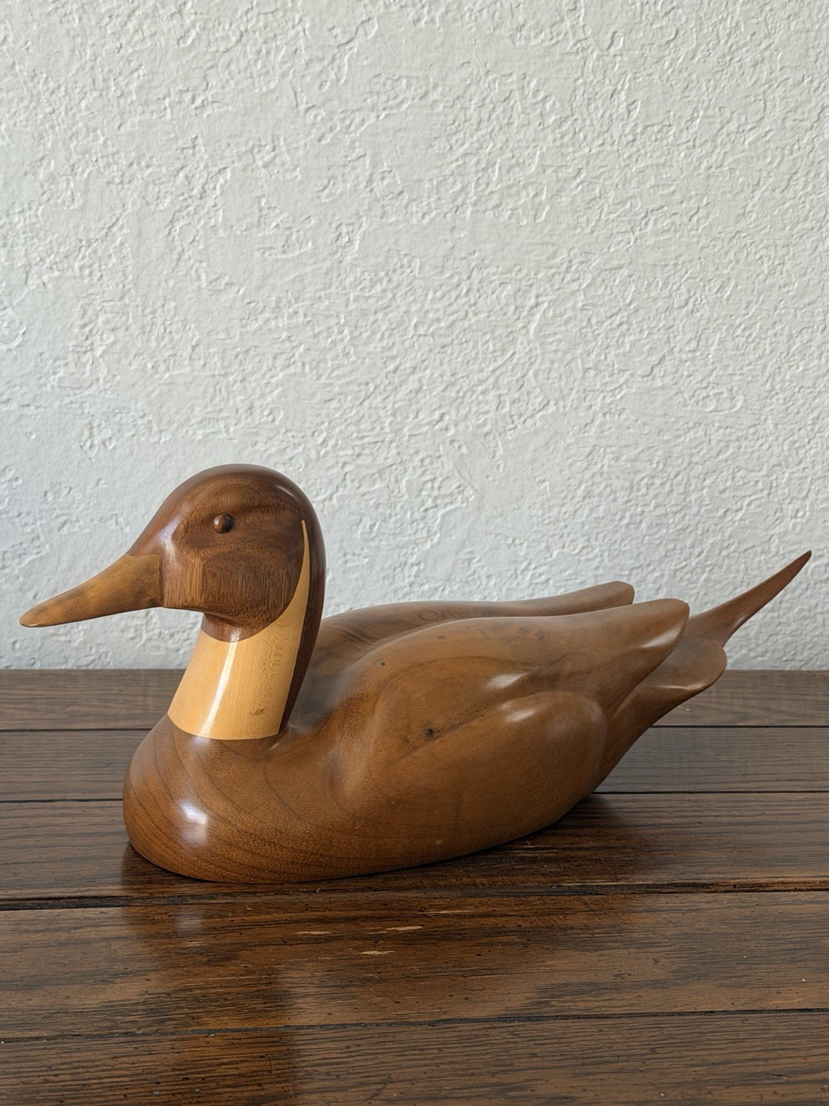 Signed R Stennett Pintail Duck Wood Carved Sculpture
