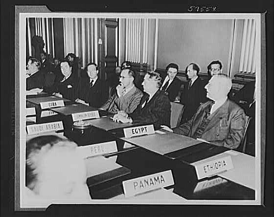 United Nations Delegates Egypt Panama Ethiopia 1950s Conference Meeting