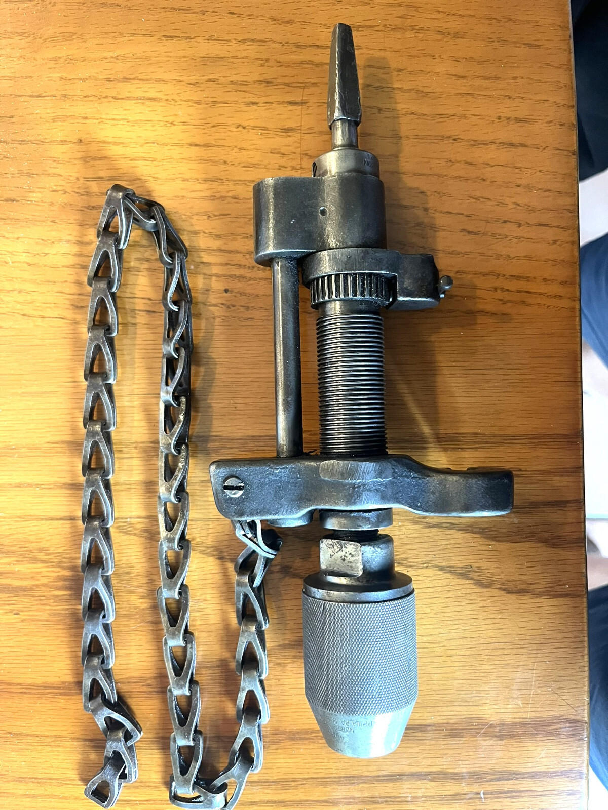Yankee North Bros 1500 automatic feed chain drill    stamped: Pat. Date  3-15-10