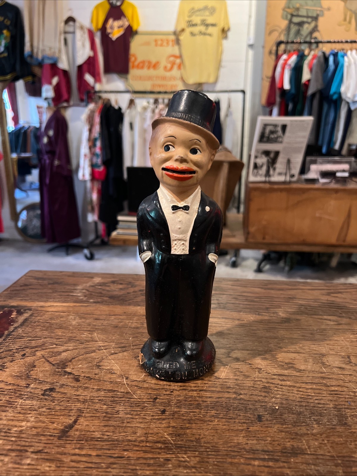 VINTAGE 1930s RARE CHARLIE MCCARTHY DUMMY PAPER MACHE BANK  1 AR