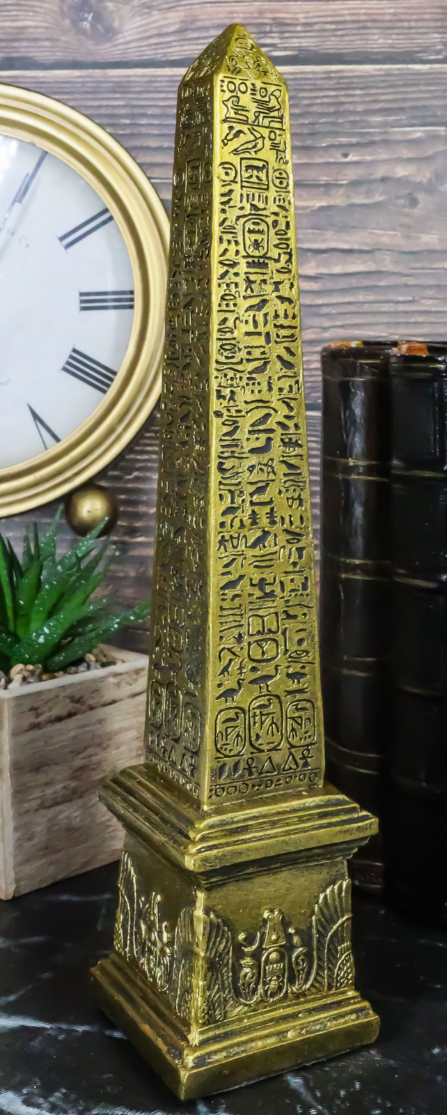 Ebros Egyptian Theme Obelisk Temple of Ra with Hieroglyphs 10\
