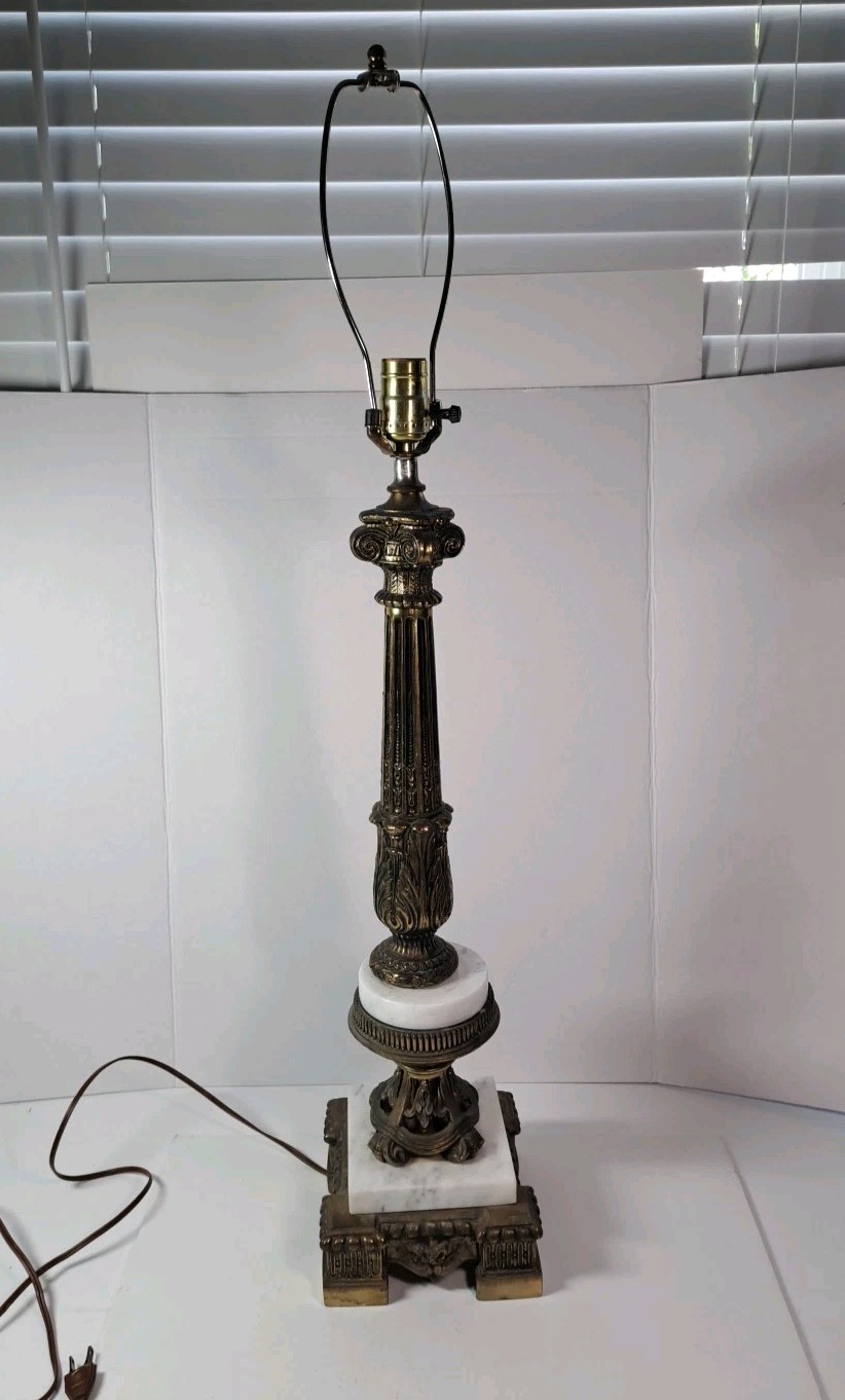 Vintage Empire Style Brass & Marble 34.5\