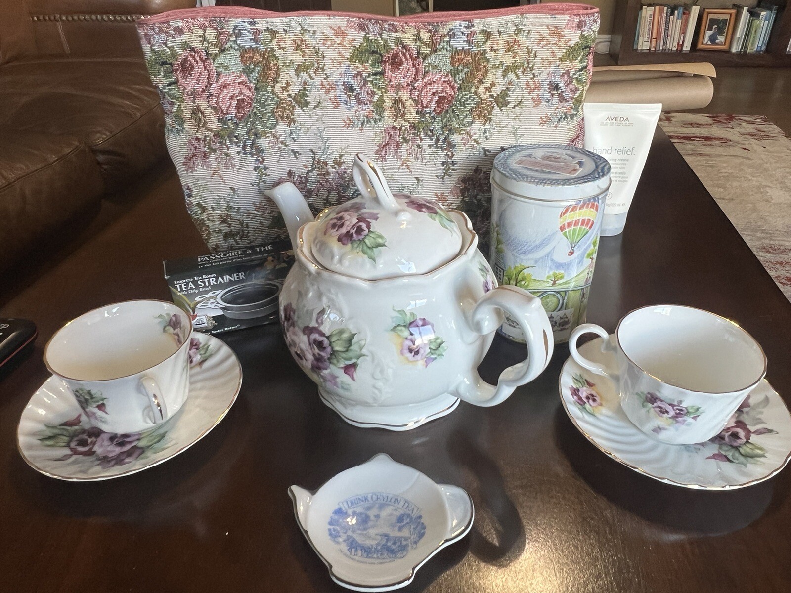 Vintage - Allyn Nelson Collection Fine English Bone China Tea Pot & Cup For 2