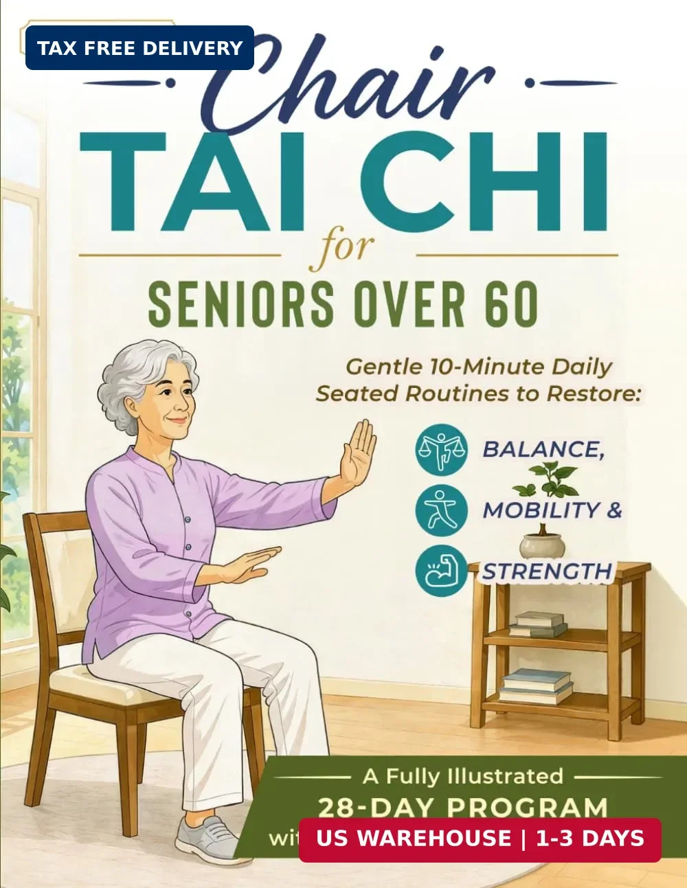 Chair Tai Chi for Seniors Over 60: Gentle 10-Minute Daily Seated Routines to Res