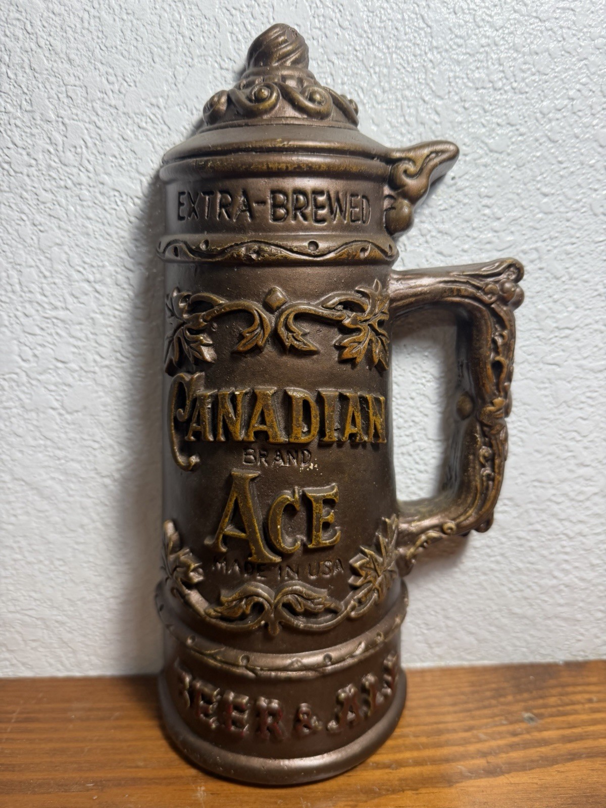 Vintage Canadian Ace Beer Chalkware Mug/Stein Chicago Advertising And Breweriana Vintage Canadian Ace Beer Chalkware Mug/Stein Chicago Advertising And Breweriana