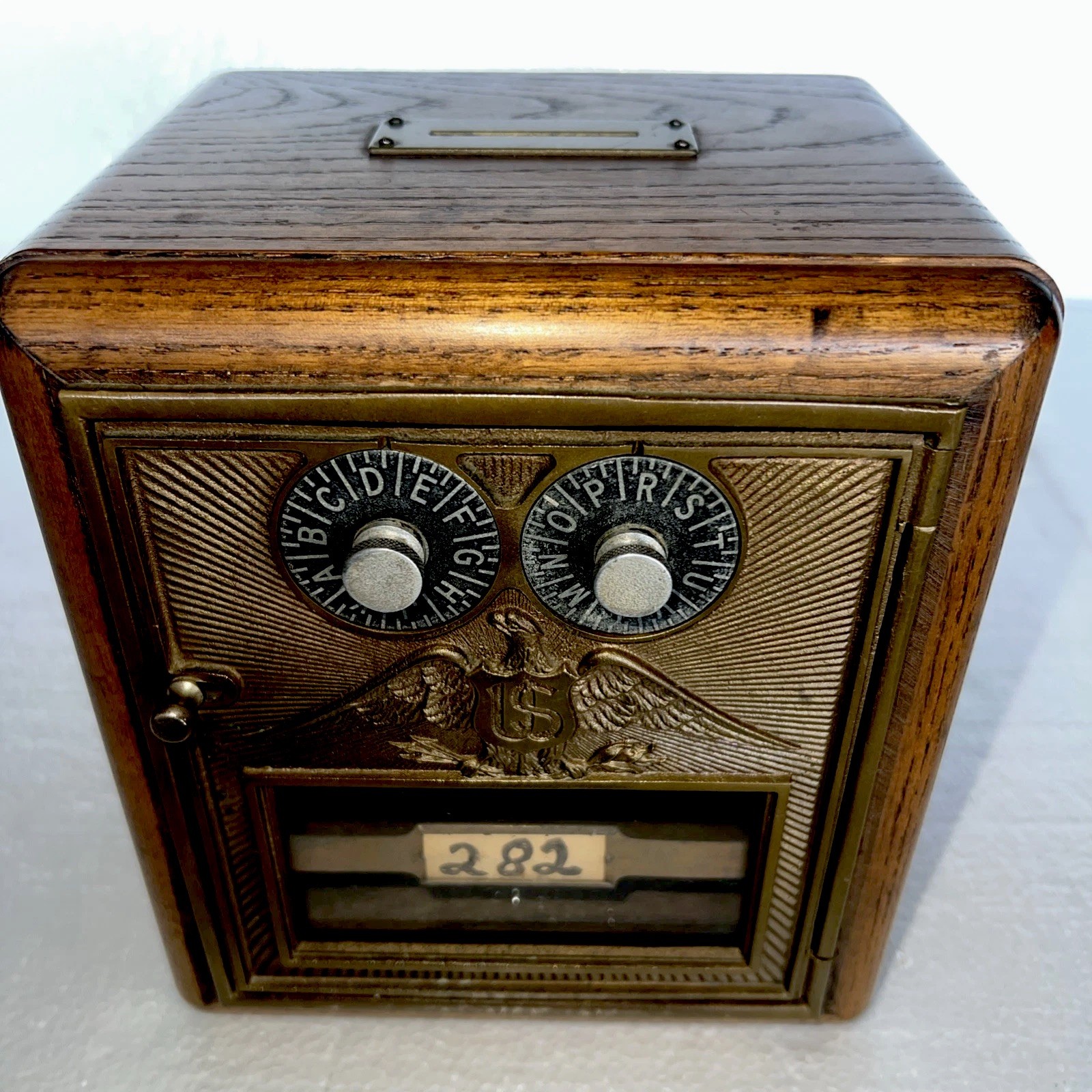 Antique USPS P O Post Office Postal Box Door Bank W/ Combination US Eagle Corbin