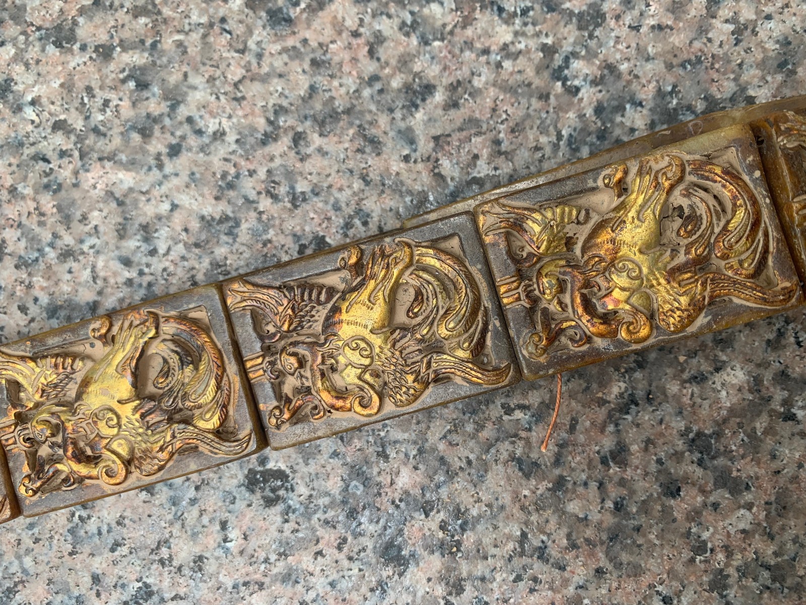 33 Inches Unique Hand Made Chinese Old Jade *Hawk* Belt 