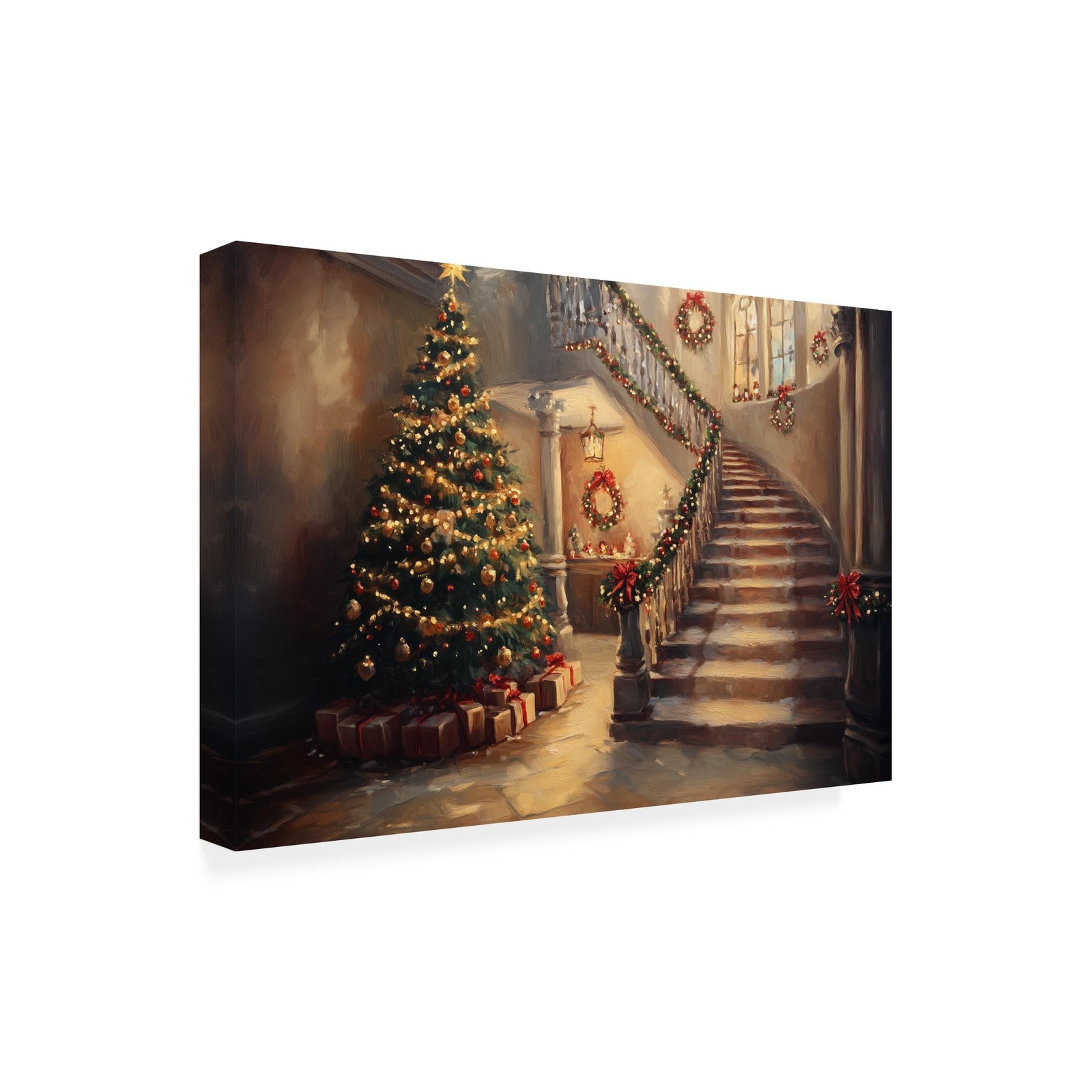 Imagine It Images \'Stairway to Christmas\' Wrapped Canvas Wall Art 22x32