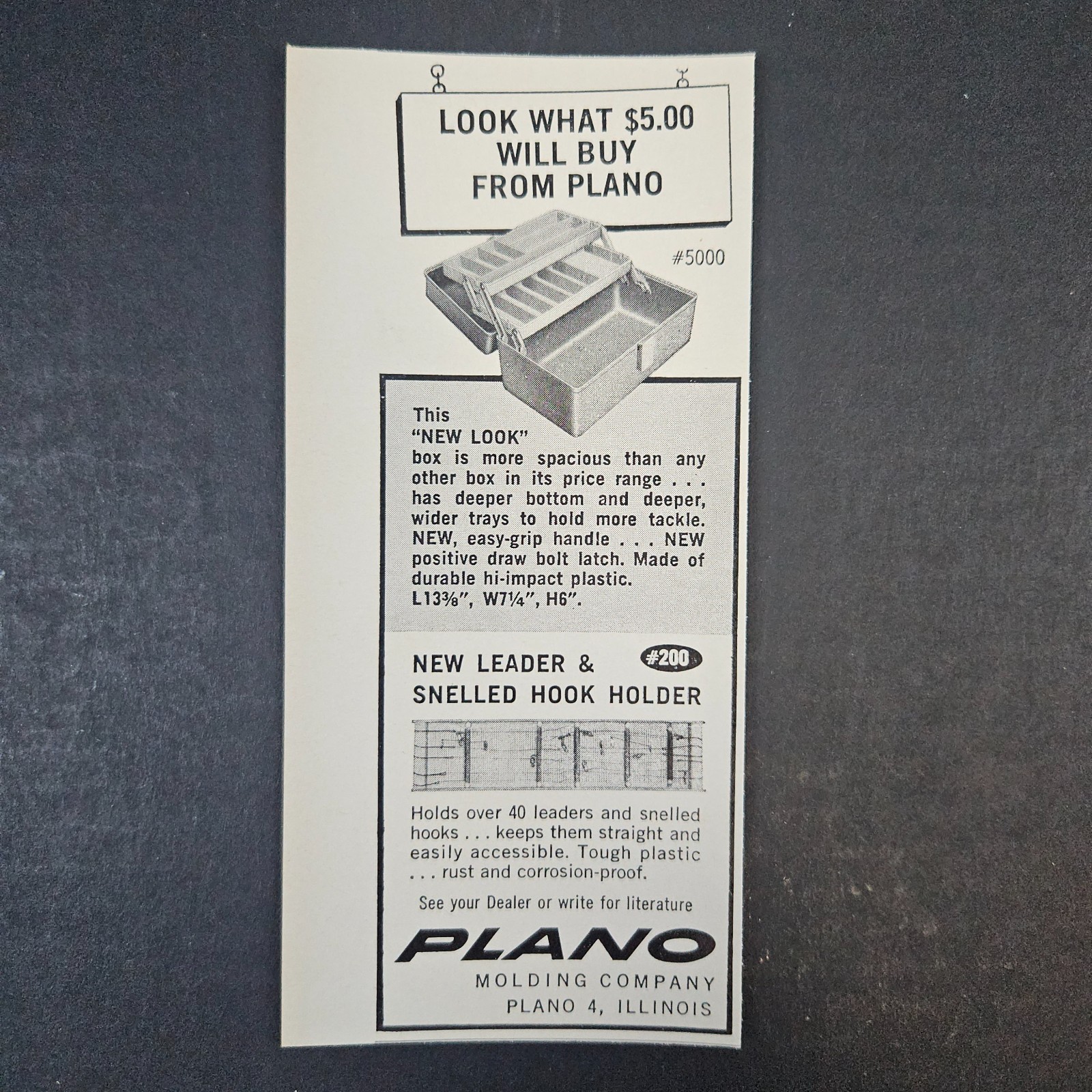 1966 Plano IL Molding Company Plastic Tackle Box Vintage Print Ad Fishing Gear 1966 Plano IL Molding Company Plastic Tackle Box Vintage Print Ad Fishing Gear