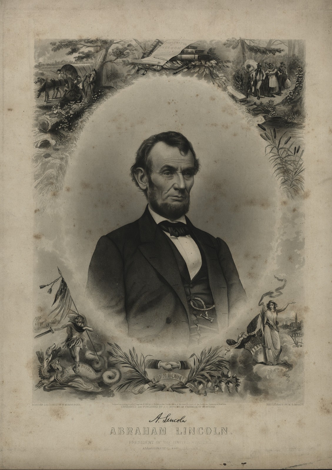 Abraham Lincoln Vintage Bearded Portrait Photo Reprint Wall Art