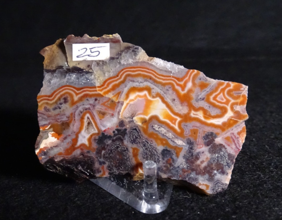 Crazy Lace Agate Thick Slab with Hematite Collector Lapidary Specimen Mexico Crazy Lace Agate Thick Slab with Hematite Collector Lapidary Specimen Mexico