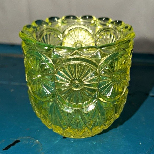 Vaseline Glass Toothpick Holder