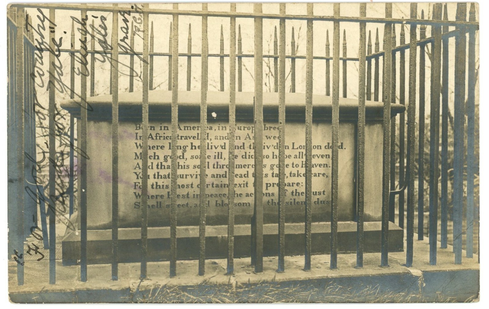 Wrexham Wales Elihu Yale\'s Grave St Giles Church RPPC Real Photo Postcard c1908