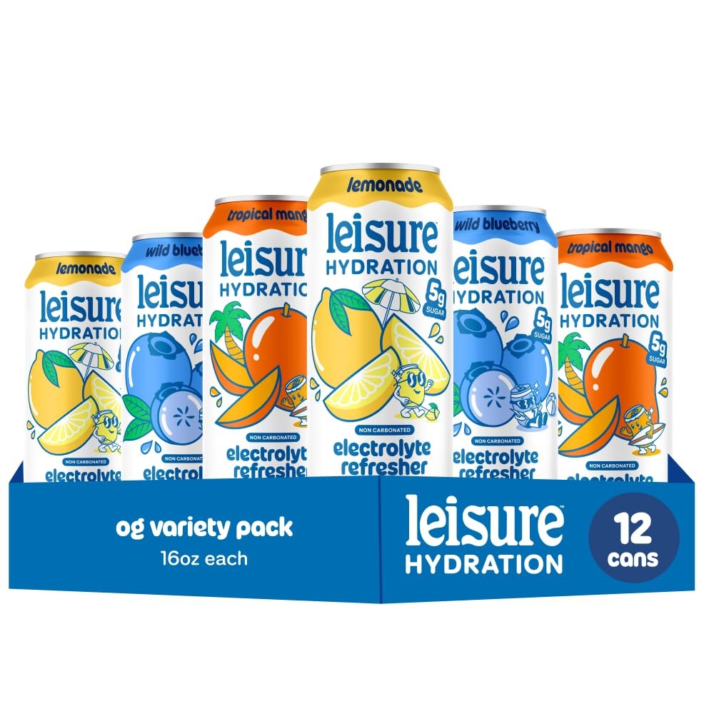Leisure Hydration NonCarbonated Electrolyte Refresher, Variety Pack  Low Suga...