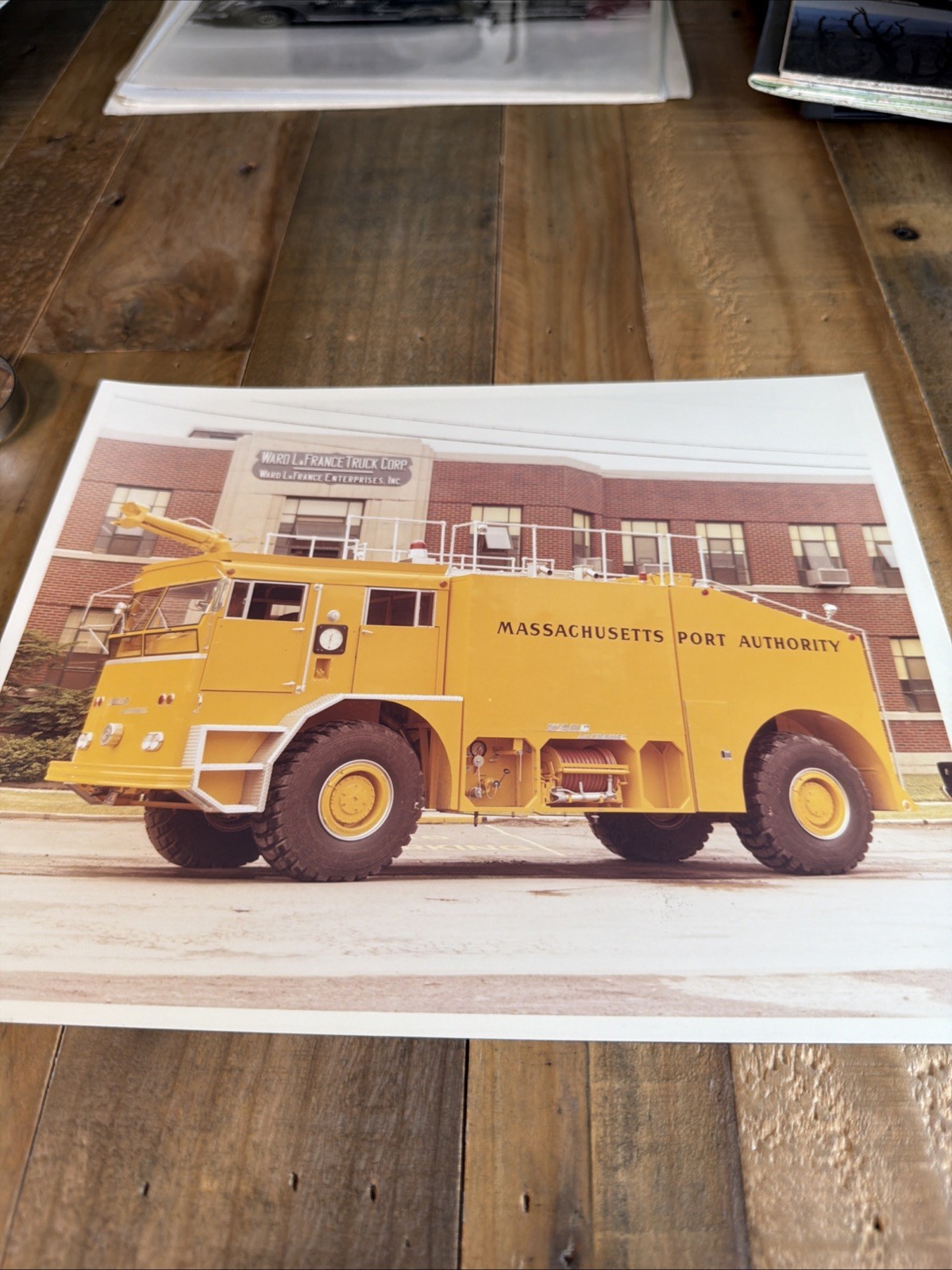 Vintage Ward LaFrance Factory Delivery Photo Massport Airport Crash Truck Fire