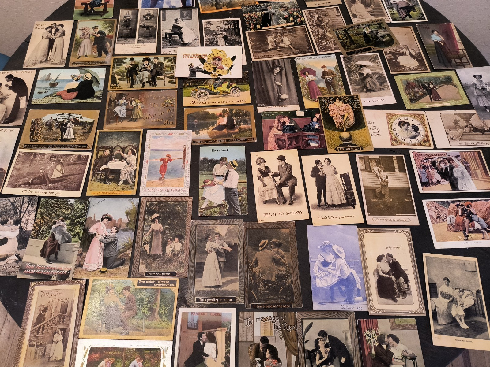 Huge LOT 65+ Early 1900's~ ~Lovers COURTSHIP Romance Romantic~ Victorian big hat