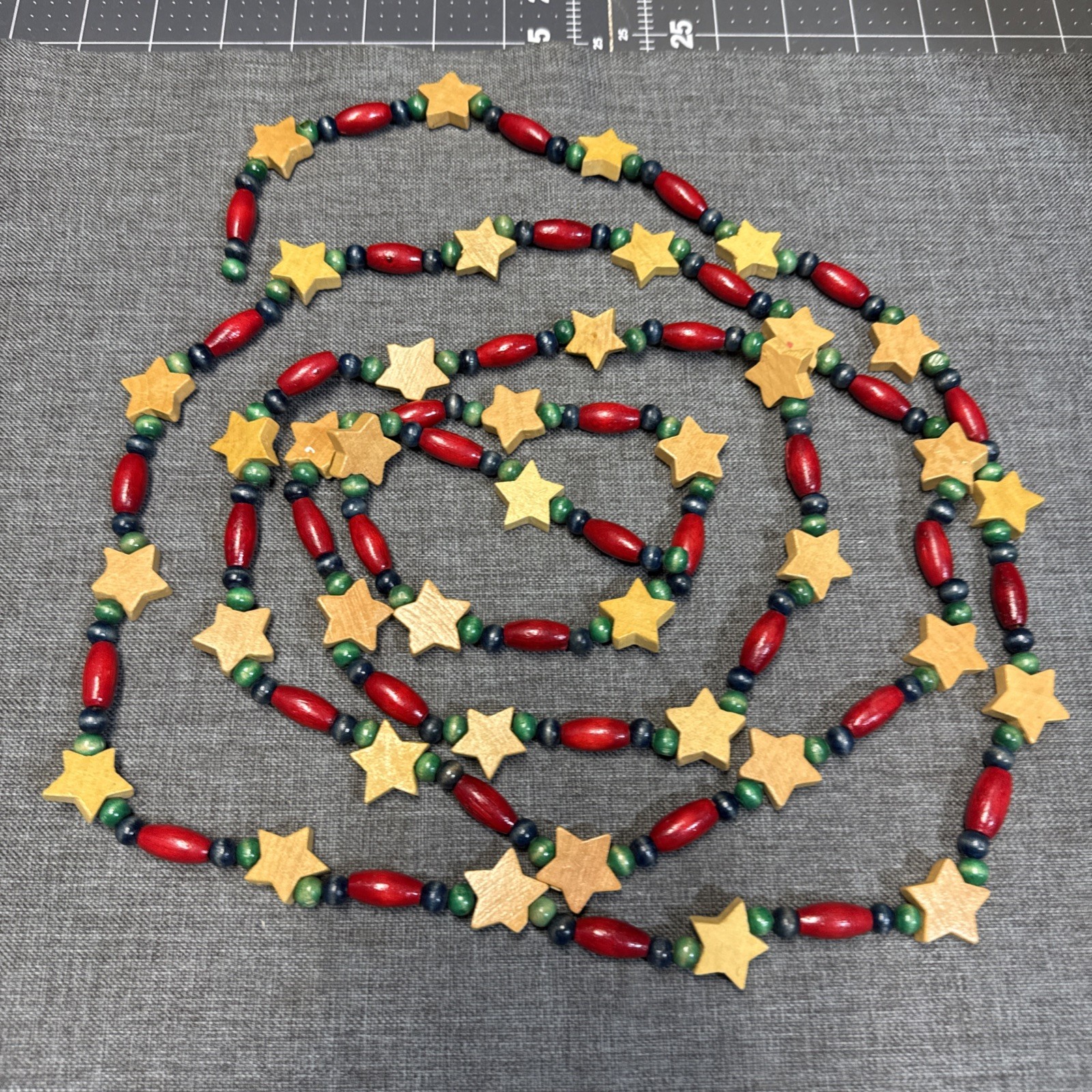 96” vintage wooden star christmas garland 96” vintage wooden star christmas garland