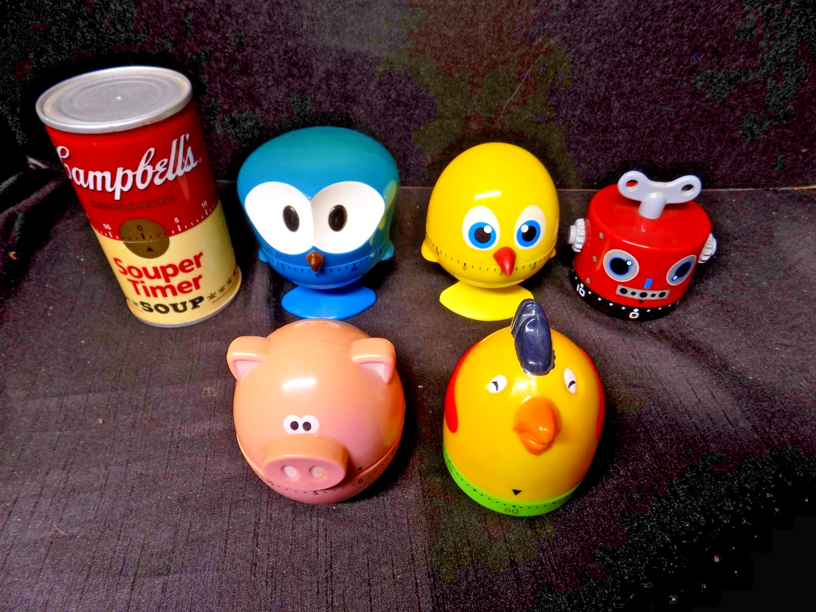 Six Vintage Egg Timers
