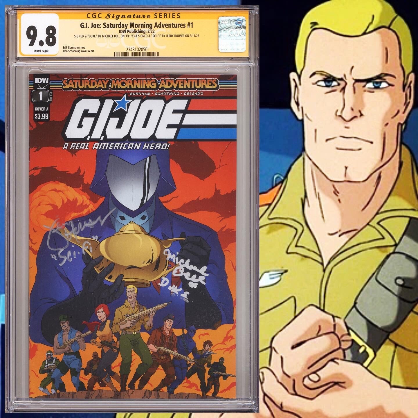 CGC 9.8 SS GI Joe Saturday Morning Adventures #1 signed by Bell & Houser CGC 9.8 SS GI Joe Saturday Morning Adventures #1 signed by Bell & Houser