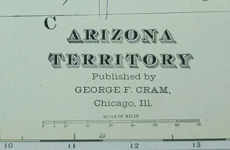 Vintage 1903 ARIZONA Map 14