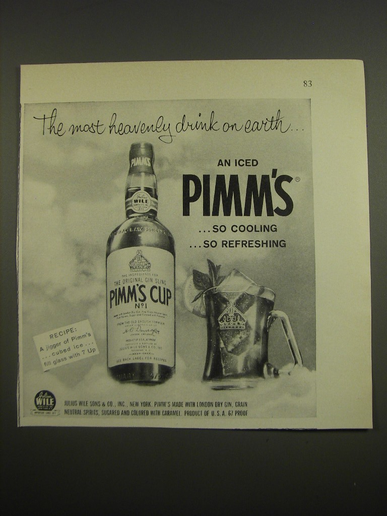 1961 Pimm's Cup Cup No. 1 Ad - The most heavenly drink on earth 1961 Pimm's Cup Cup No. 1 Ad - The most heavenly drink on earth