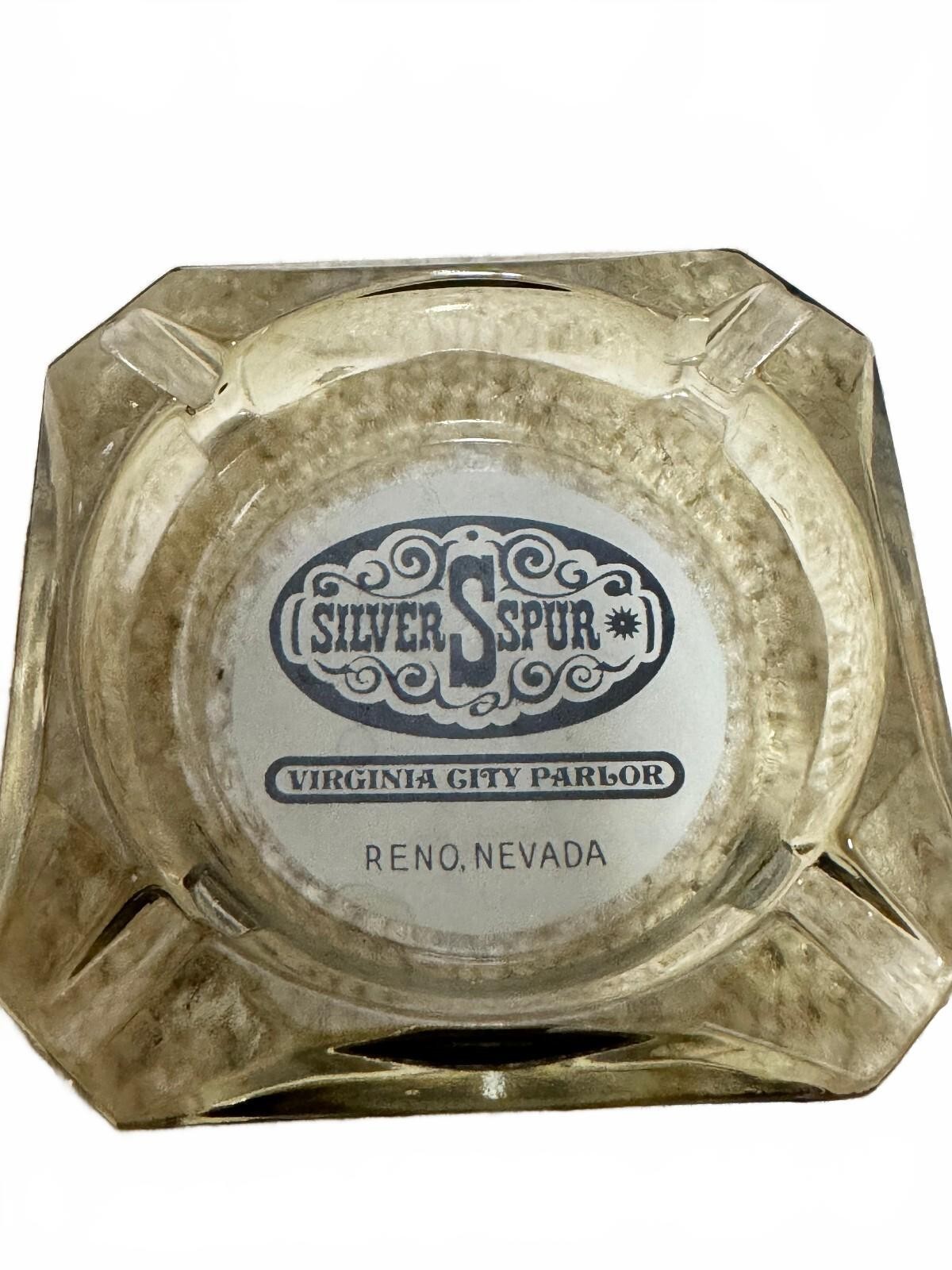 Vintage 1970s Silver Spur Casino Reno NV Glass Advertising Ashtray