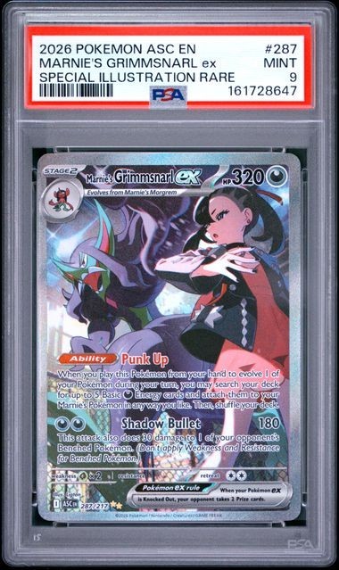 2026 POKEMON ASCENDED HEROES MARNIE\'S GRIMMSNARL EX #287 SIR ENGLISH PSA 9 2026 POKEMON ASCENDED HEROES MARNIE\'S GRIMMSNARL EX #287 SIR ENGLISH PSA 9