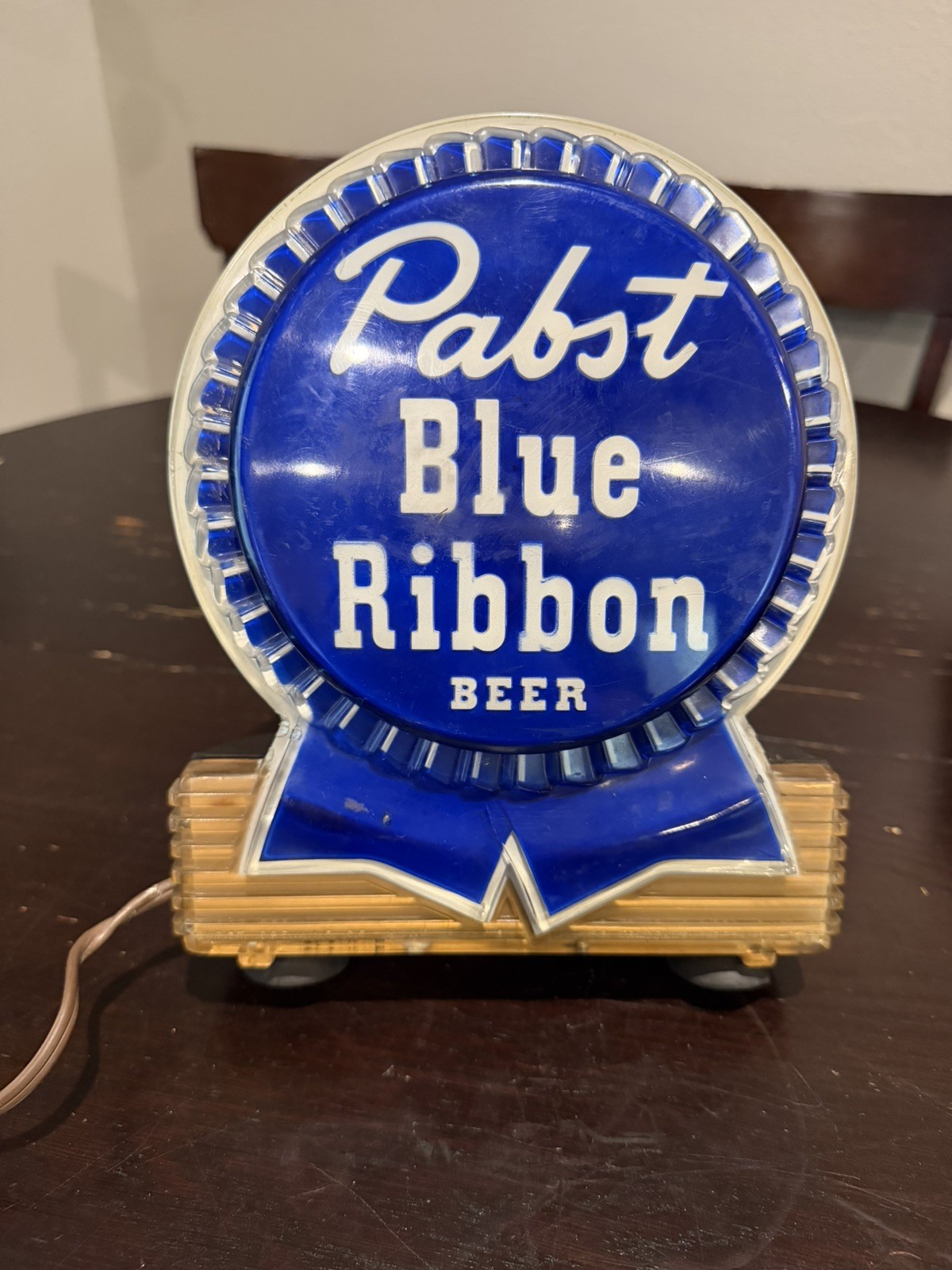 Old Vintage Pabst Blue Ribbon Beer Lighted Sign 1940's 1950's Bar Tavern Rare