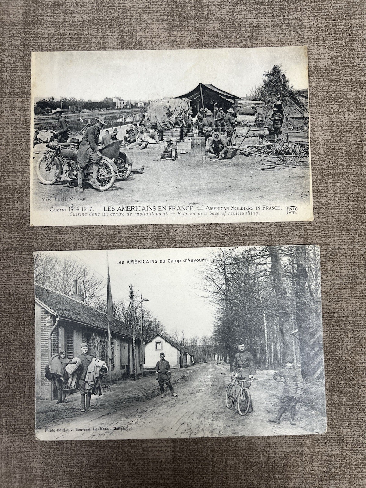 Vintage WW1 Les Americains En France Postcards Americans in France x 2