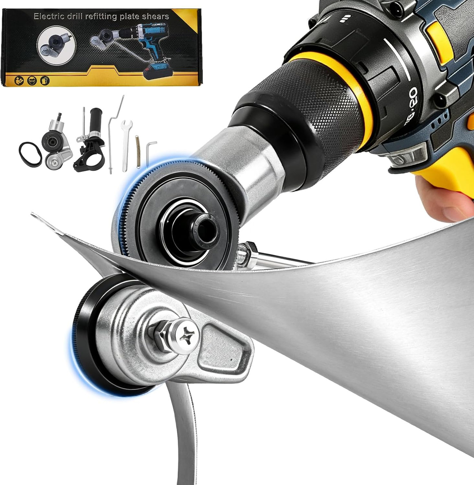 Sheet Metal Cutter Drill Attachment, Metal Nibbler for Iron Steel Copper Sheet Metal Cutter Drill Attachment, Metal Nibbler for Iron Steel Copper