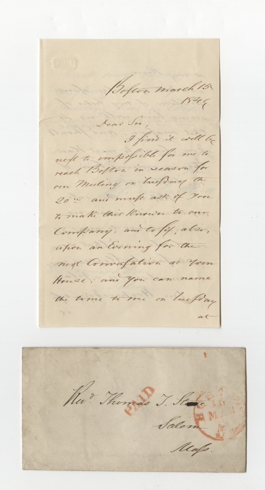 A. Bronson Alcott ALS to Abolitionist Thomas Stone 1849. Re Nathaniel Hawthorne A. Bronson Alcott ALS to Abolitionist Thomas Stone 1849. Re Nathaniel Hawthorne