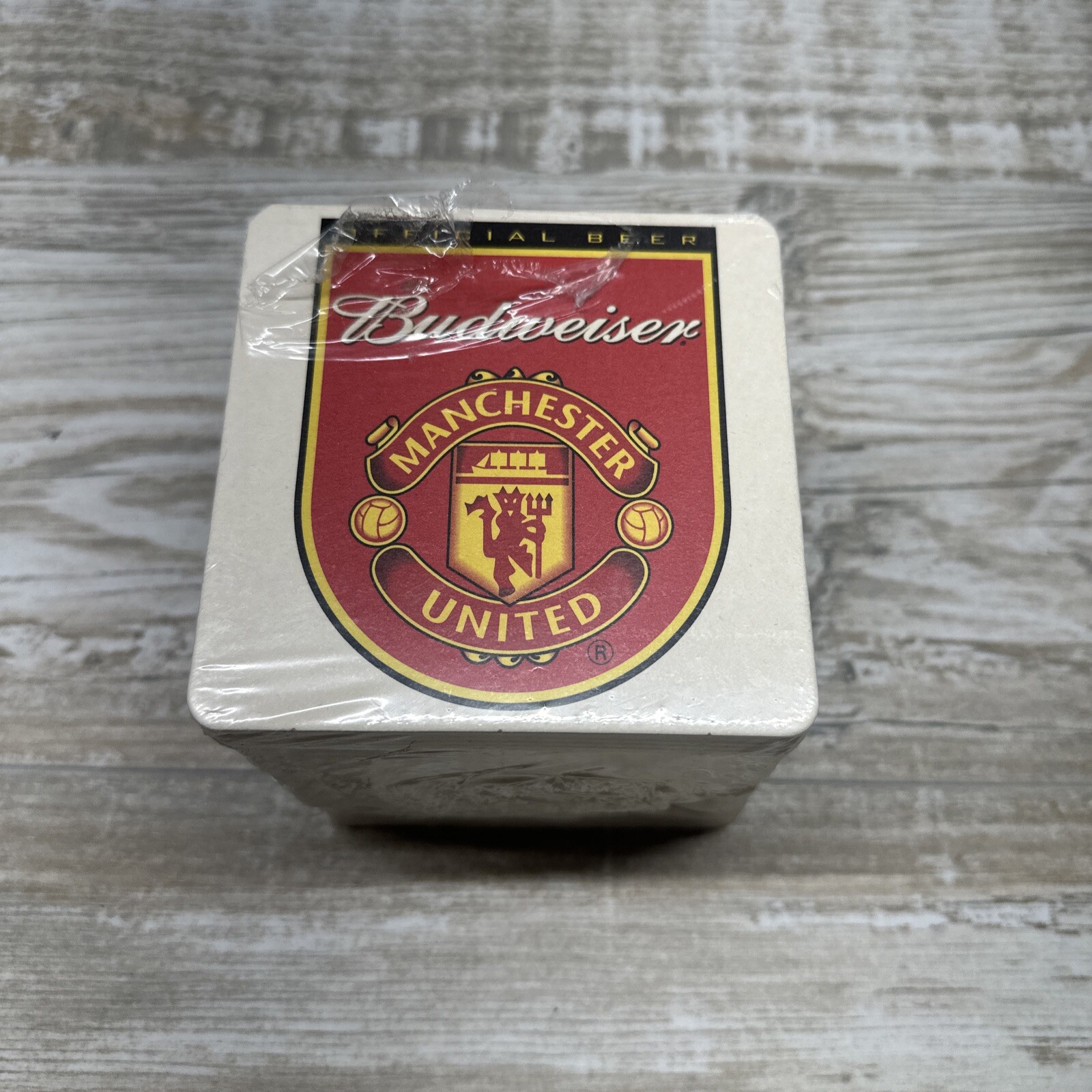 50 Vintage MANCHESTER UNITED Football Soccer Budweiser Beer Pub Coaster Mats UK