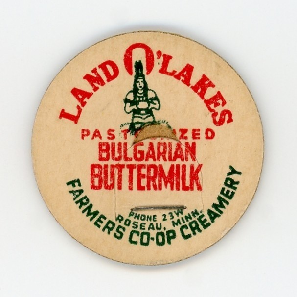 Milk Cap- Farmers Co-op Creamery- Roseau, MN (Minnesota) -PHONE 23 W -BUTTERMILK