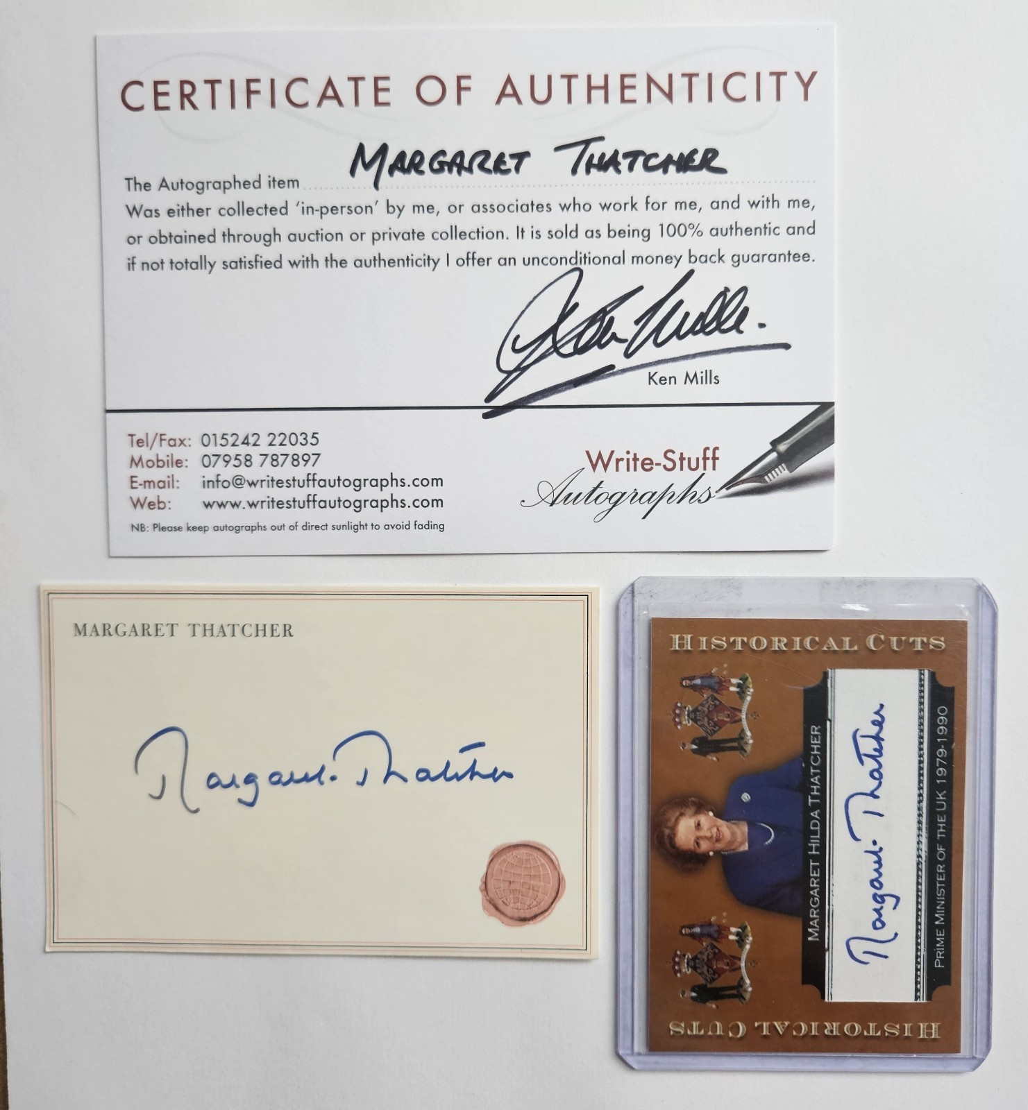 Lot of MARGARET THATCHER Autographs