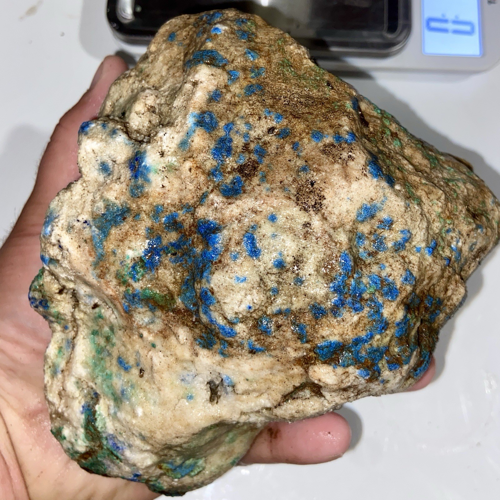 5 Pounds 8.18 Oz Azurite Malachite Huge Lapidary Rough Stone