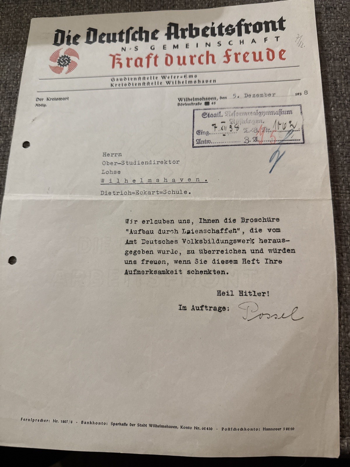 Original 1937–1938 German DAF & Party Documents | Kraft durch Freude | WWII Era