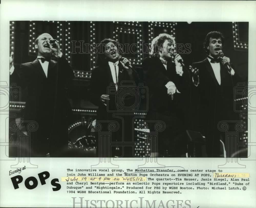 1984 Press Photo Four Singers of The Manhattan Transfer on 1984 Press Photo Four Singers of The Manhattan Transfer on