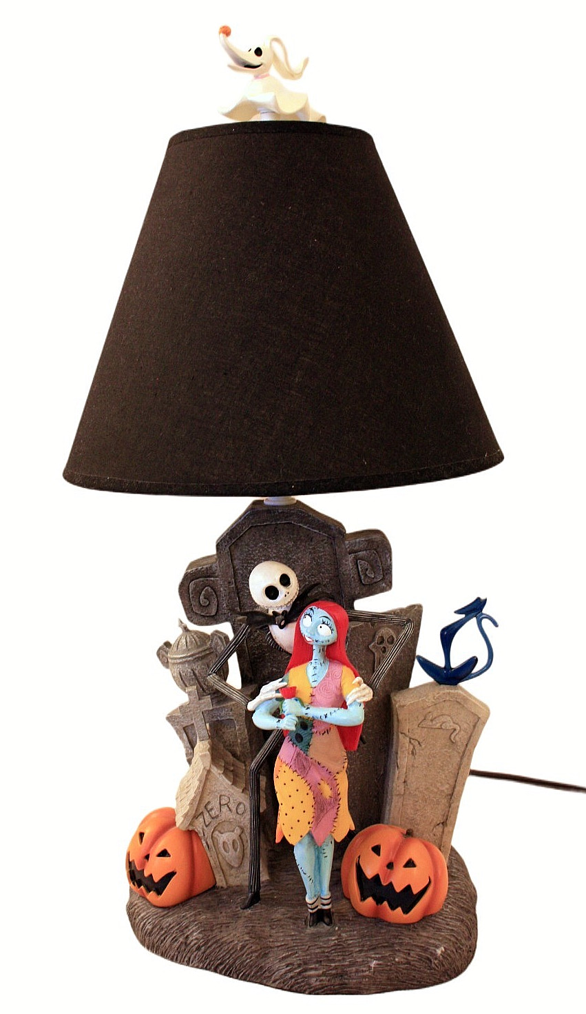 Vintage Nightmare Before Christmas Jack & Sally Graveyard Table Lamp WORKS Vintage Nightmare Before Christmas Jack & Sally Graveyard Table Lamp WORKS