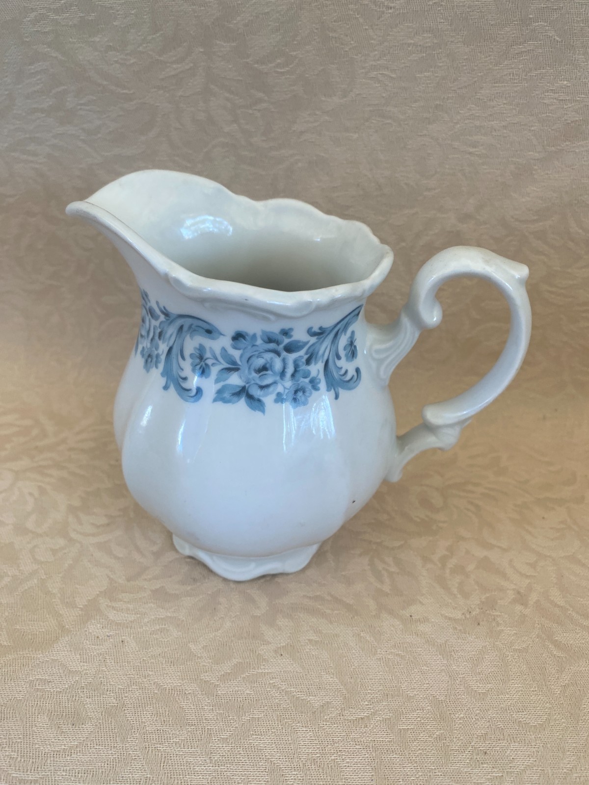Mitterteich Bavaria Tara Blue Floral Pitcher Creamer Germany Porcelain 5