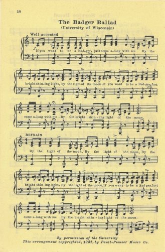 UNIVERSITY OF WISCONSIN Vintage Song Sheet c 1931 