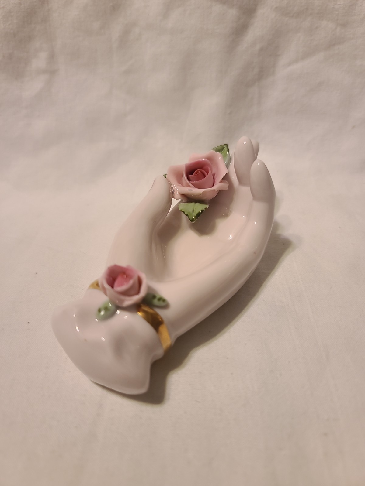 Vintage Lefton China Ceramic Hand Hand With Roses Painted Japan