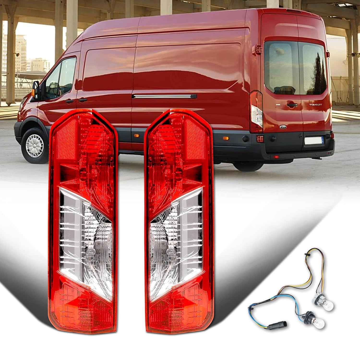 A pair Tail Lights Fit for 2015-2025 Ford Transit 150 250 350 350HD