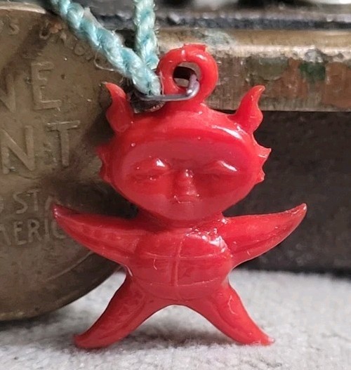 Vintage Celluloid BABY DEVIL DEMON SATAN Charm Prize Jewelry